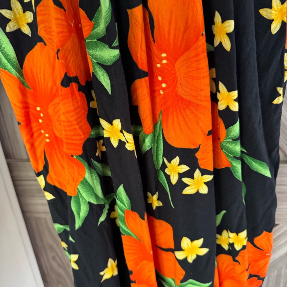 Hawaiian Aloha Dress Spaghetti straps Hibiscus Floral Tropical Vacation - Picture 7 of 7
